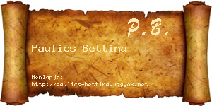 Paulics Bettina névjegykártya
